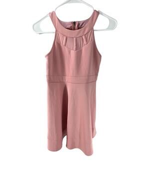 Nickie Lew Girls Pink Sleeveless Sheer Mesh Yoke Mini A-Line Dress Youth Size 14